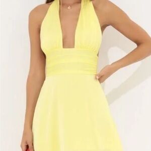 Lucy in the sky Yellow Halter Dress